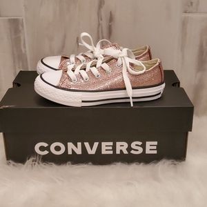 NWT Girls Converse/Pink Metallic Chuck Taylor